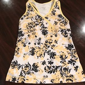 Yellow & Black Danskin Now Racerback Workout Tank